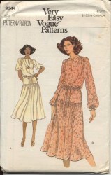 9844 EZ VOGUE DROP WAIST SS-LS  DRAWSTRING DRESS PATTERN 10